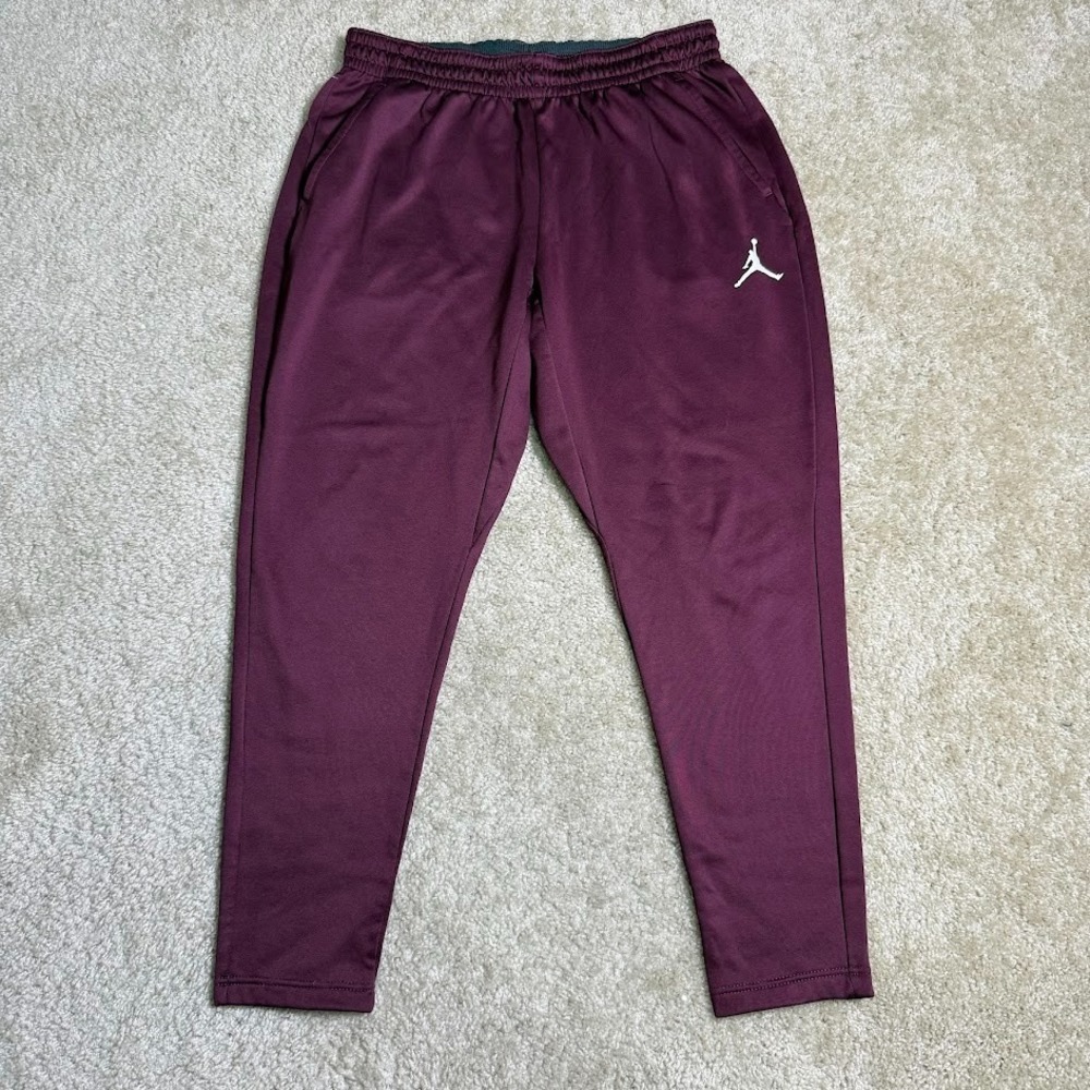 Jordan Jogger Pant Mens XL Burgundy Wine Therma Fit Sweatpant Maroon Jumpman